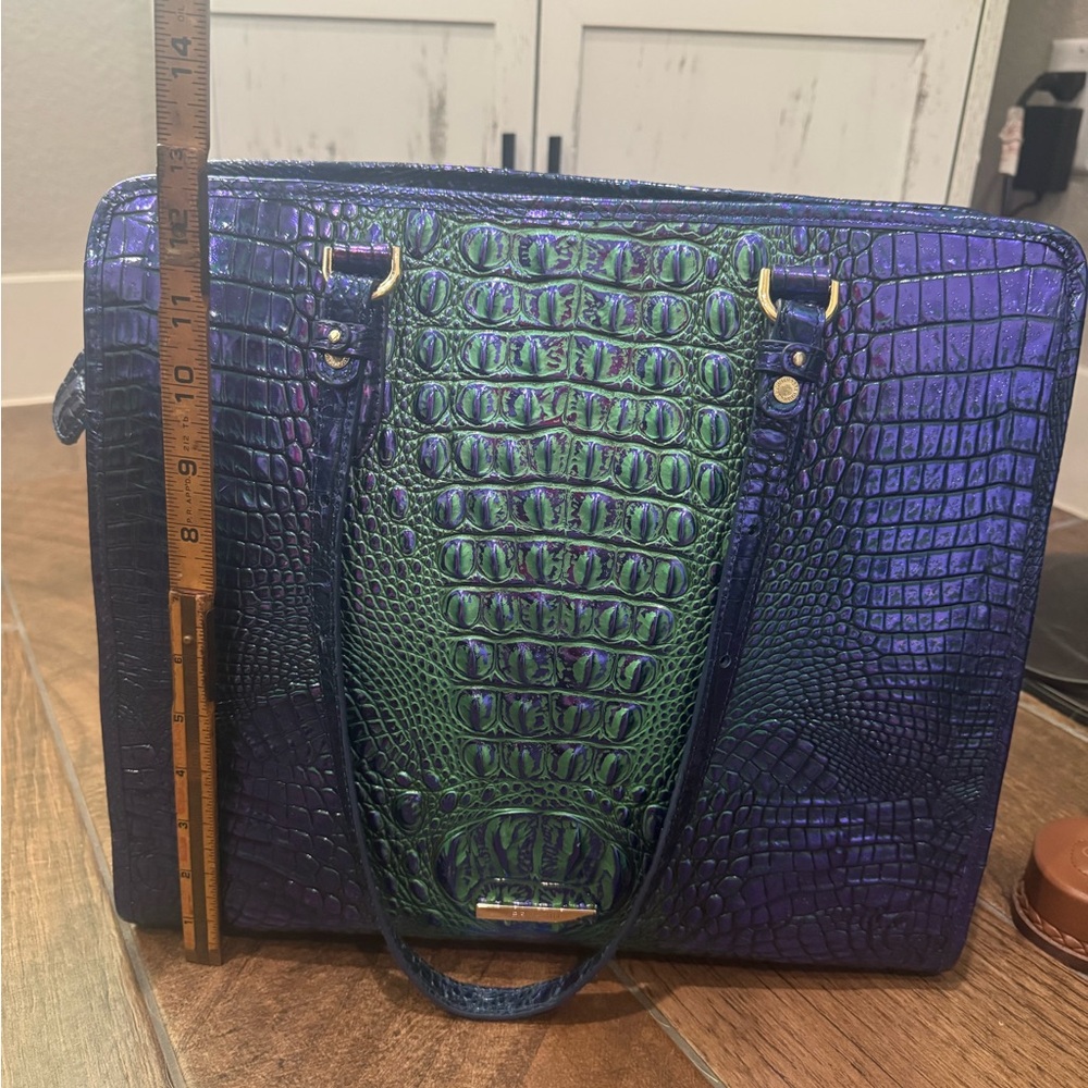 Brahmin Iridescent Blue and Green Shoulder Bag - Picture 6 of 7